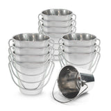 Heavy Duty Stainless Steel Flat Side Bucket - 2 Quart - Pack of 12