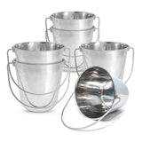 Round Heavy Duty Stainless Steel Bucket - 4 Quart - Pack of 6