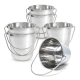 Round Heavy Duty Stainless Steel Bucket - 6 Quart - Pack of 6