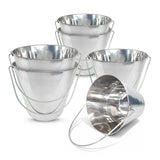 Heavy Duty Stainless Steel Flat Side Bucket - 13 Quart - Pack of 6
