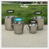 Round Heavy Duty Stainless Steel Bucket - 2 Quart - Pack of 12