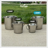 Round Heavy Duty Stainless Steel Bucket - 4 Quart - Pack of 6