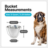Heavy Duty Stainless Steel Flat Side Bucket - 13 Quart - Pack of 6