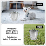 Heavy Duty Stainless Steel Flat Bucket with 2 Hooks - 4 Quart - Pack of 6