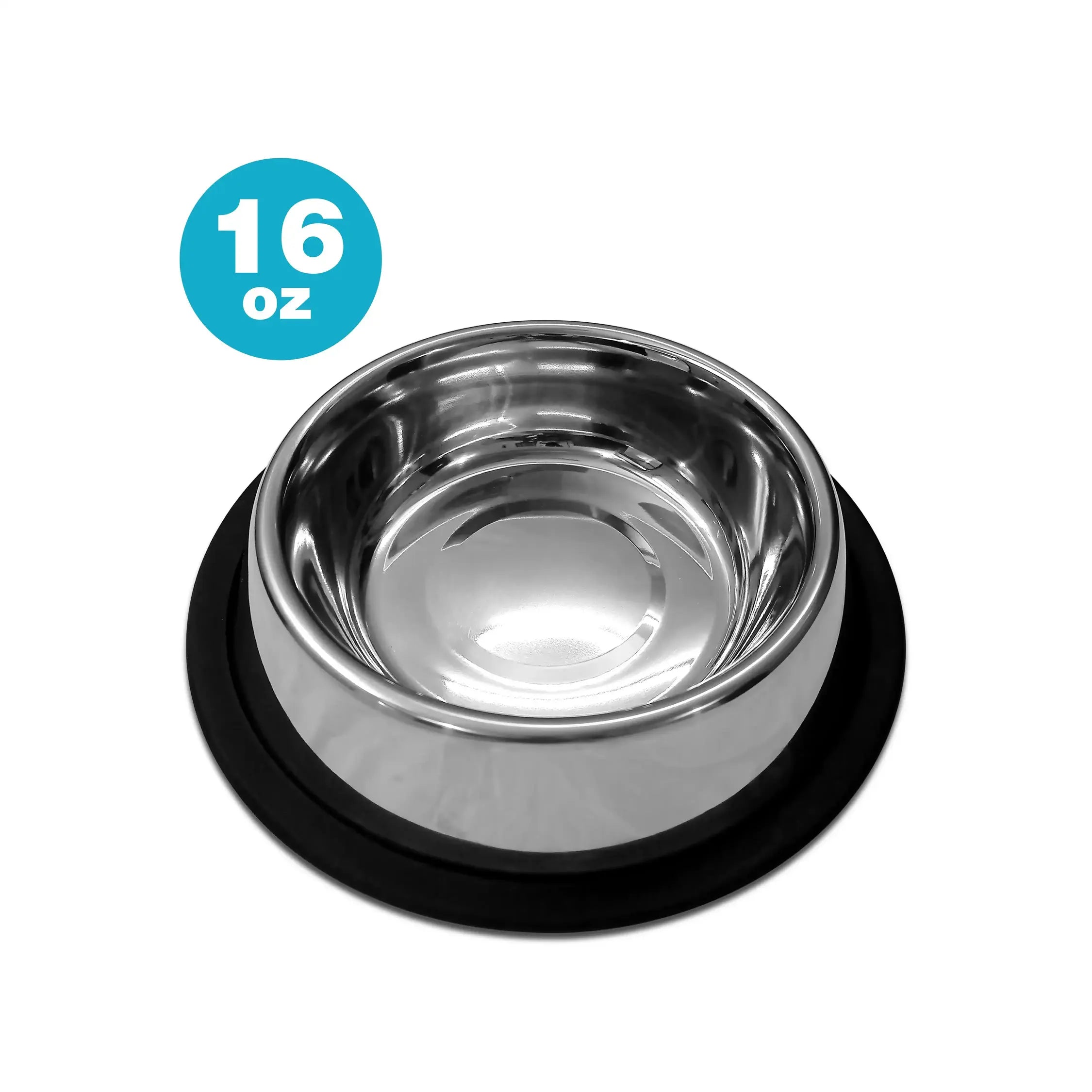 Traditional Shape Non-Skid Stainless Steel Dog Feeding Bowl - All Sizes