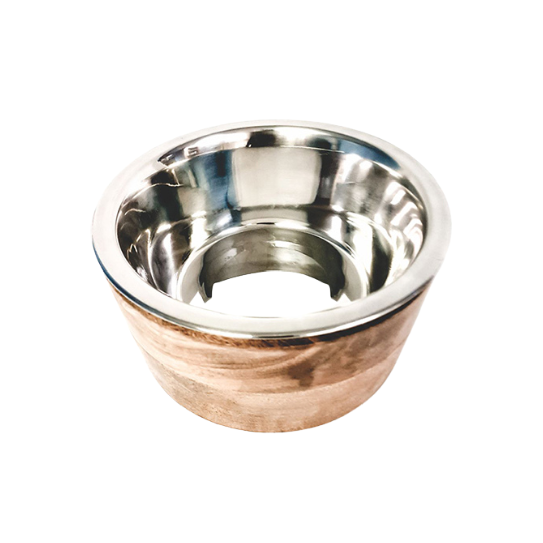Wooden Sleeve Single Diner With Stainless Steel Removable Bowl