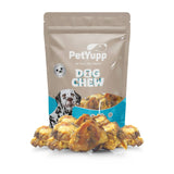 100% Natural Water Buffalo Knee Caps with Meat Dog Treats - Pack of 20