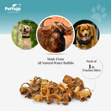 100% Natural Water Buffalo Trachea Bites Dog Treats - Pack of 1 lb