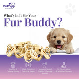 100% Natural Water Buffalo Cheek Roll Ring Dog Chew - Pack of 14 oz