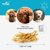 100% Natural Water Buffalo Tendon Dog Chews - Pack of 7oz