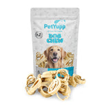 100% Natural Water Buffalo Cheek Roll Ring Dog Chew - Pack of 7 oz
