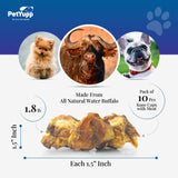 100% Natural Water Buffalo Knee Caps with Meat Dog Treats - Pack of 10
