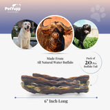 100% Natural Water Buffalo Tail Dog Chew - Pack of 20