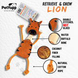 Retrieve & Chew Dog Toy  with Natural Bone - Lion