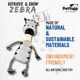 Retrieve & Chew Dog Toy with Natural Bone - Zebra