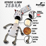 Retrieve & Chew Dog Toy with Natural Bone - Zebra