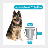 Heavy Duty Stainless Steel Round Bucket - 4 Quarts