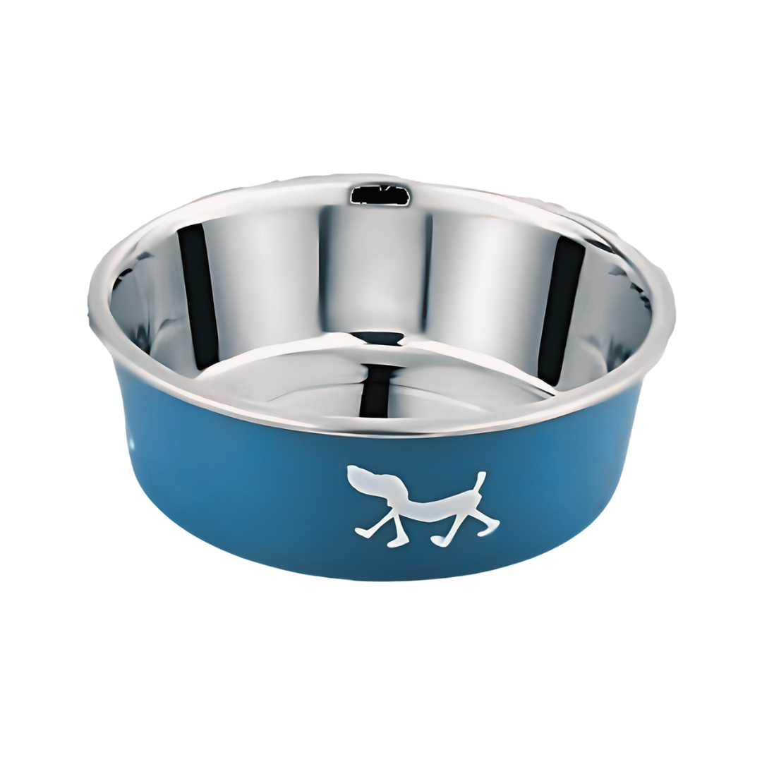 Panache Feeding Bowl with Dog Design - Blue