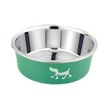 Panache Feeding Bowl with Dog Design - Green