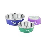 Panache Feeding Bowl with Dog Design - Purple