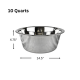 Stainless Steel Regular Feeding Bowl - 10 quart