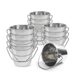 Heavy Duty Stainless Steel Flat Side Bucket - 1 Quart - Pack of 12