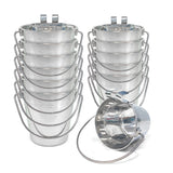Heavy Duty Stainless Steel Flat Bucket with 2 Hooks - 2 Quart - Pack of 12
