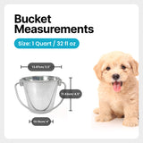 Round Heavy Duty Stainless Steel Bucket - 1 Quart - Pack of 12