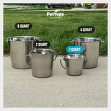 Round Heavy Duty Stainless Steel Bucket - 1 Quart - Pack of 12