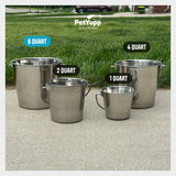 Round Heavy Duty Stainless Steel Bucket - 6 Quart - Pack of 6