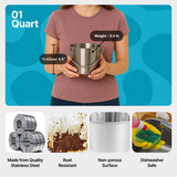 Round Heavy Duty Stainless Steel Bucket - 1 Quart - Pack of 12