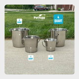 Heavy Duty Stainless Steel Round Bucket - 4 Quarts