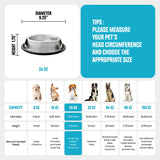 Traditional Shape Non-Skid Stainless Steel Dog Feeding Bowl - 24 Oz