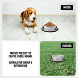 Traditional Shape Non-Skid Stainless Steel Dog Feeding Bowl - 24 Oz