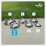 Traditional Shape Non-Skid Stainless Steel Dog Feeding Bowl - 24 Oz