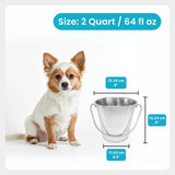 Heavy Duty Stainless Steel Flat Side Bucket - 2 Quart