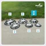 Traditional Shape Non-Skid Stainless Steel Dog Feeding Bowl - 32 Oz