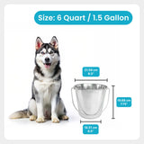 Heavy Duty Stainless Steel Flat Bucket - 6 Quart