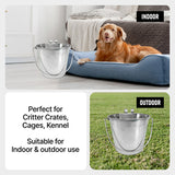 Heavy Duty Stainless Steel Flat Bucket with 2 Hooks - 6 Quart - Pack of 6