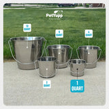 Heavy Duty Stainless Steel Flat Side Bucket - 1 Quart
