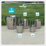 Heavy Duty Stainless Steel Flat Side Bucket - 13 Quart