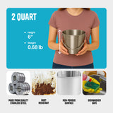 Heavy Duty Stainless Steel Round Bucket - 2 Quarts