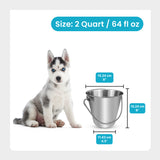 Heavy Duty Stainless Steel Round Bucket - 2 Quarts