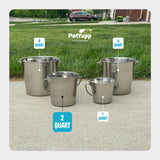 Heavy Duty Stainless Steel Round Bucket - 2 Quarts