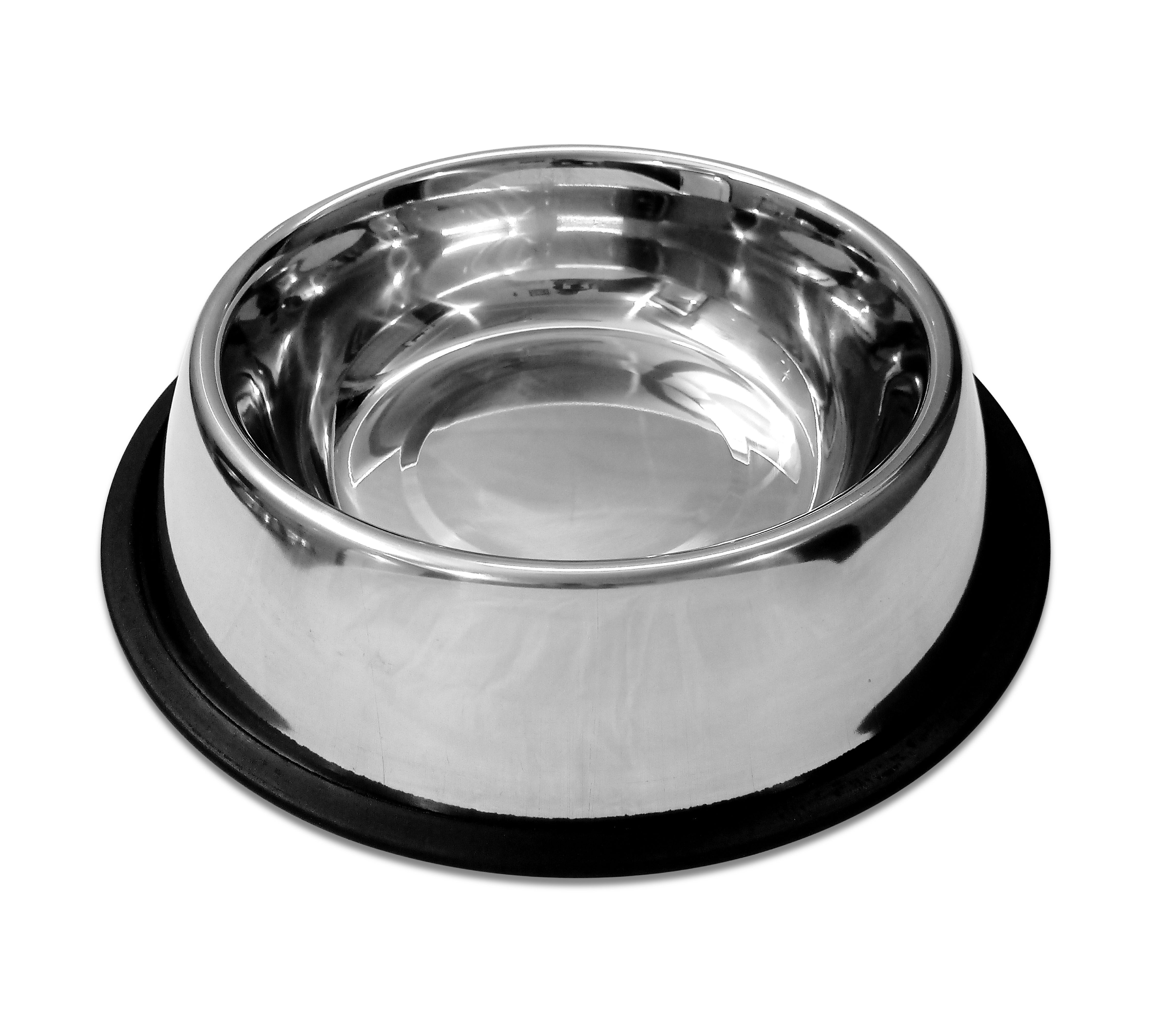 Traditional Shape Non-Skid Stainless Steel Dog Feeding Bowl - All Sizes