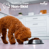 Traditional Shape Non-Skid Stainless Steel Dog Feeding Bowl - All Sizes