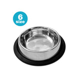 Traditional Shape Non-Skid Stainless Steel Dog Feeding Bowl - All Sizes