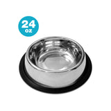 Traditional Shape Non-Skid Stainless Steel Dog Feeding Bowl - All Sizes