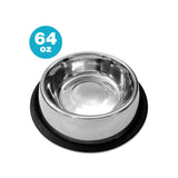 Traditional Shape Non-Skid Stainless Steel Dog Feeding Bowl - All Sizes