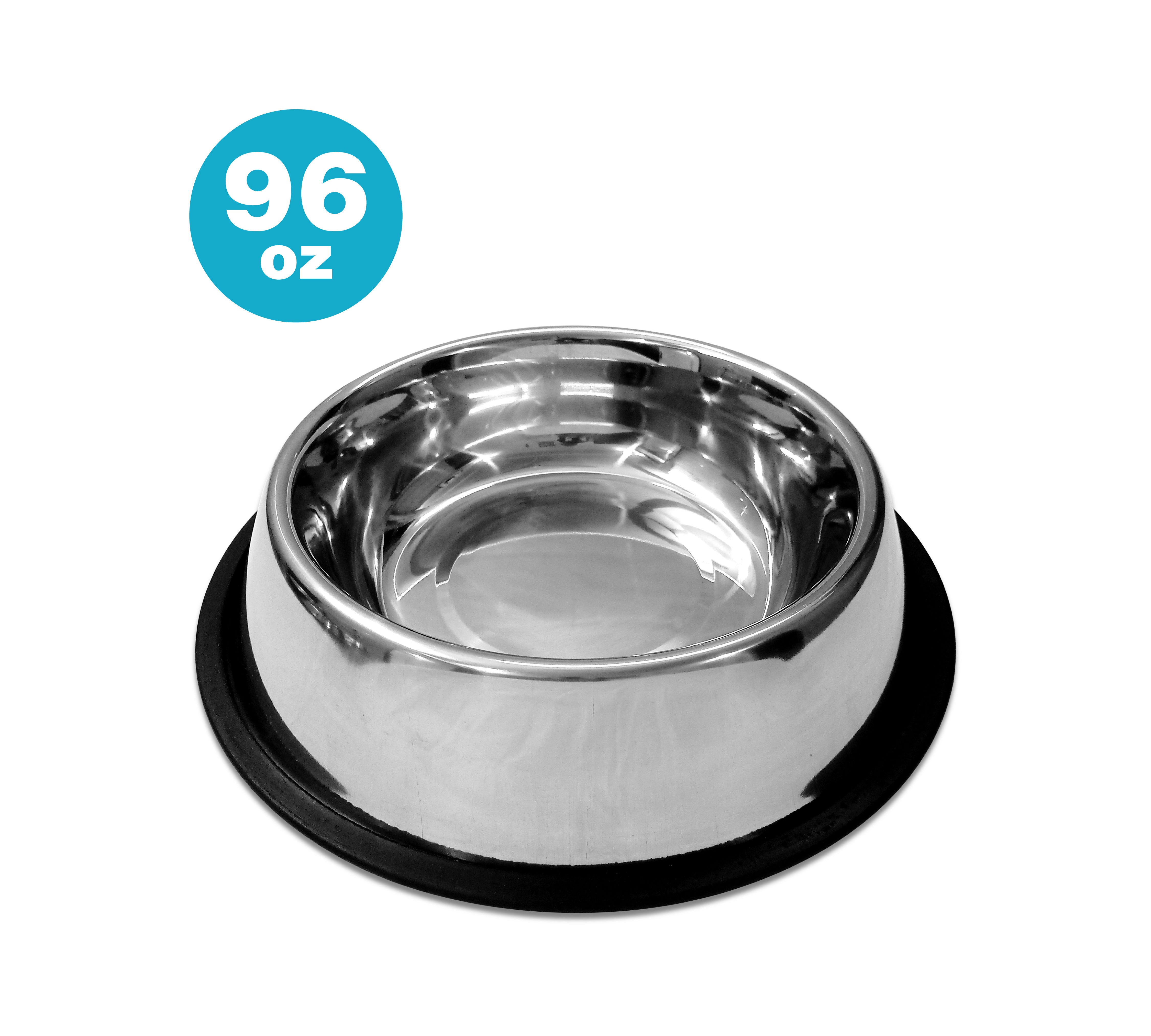 Traditional Shape Non-Skid Stainless Steel Dog Feeding Bowl - All Sizes